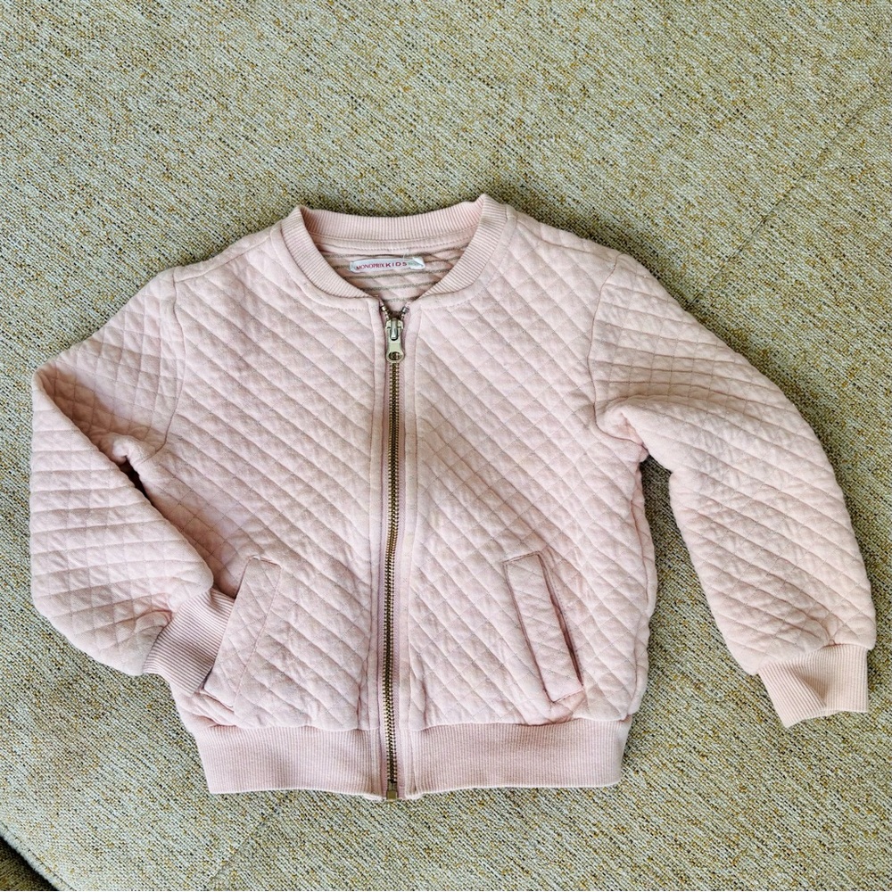 Organic Cotton Quilted Zip-Up Jacket 4T - Designed in France